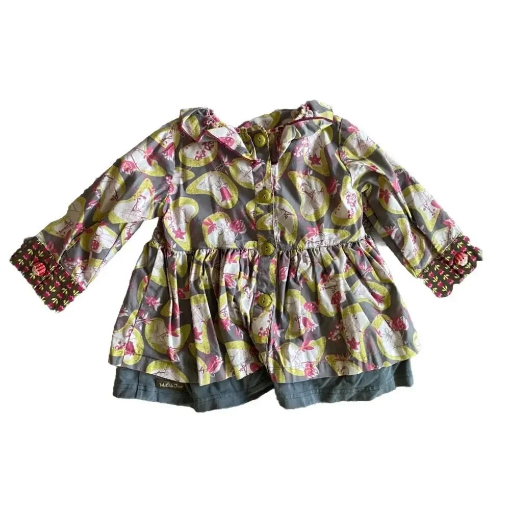 Matilda Jane Character Counts Floral Top Plus Ruffled Leggings- Size 2